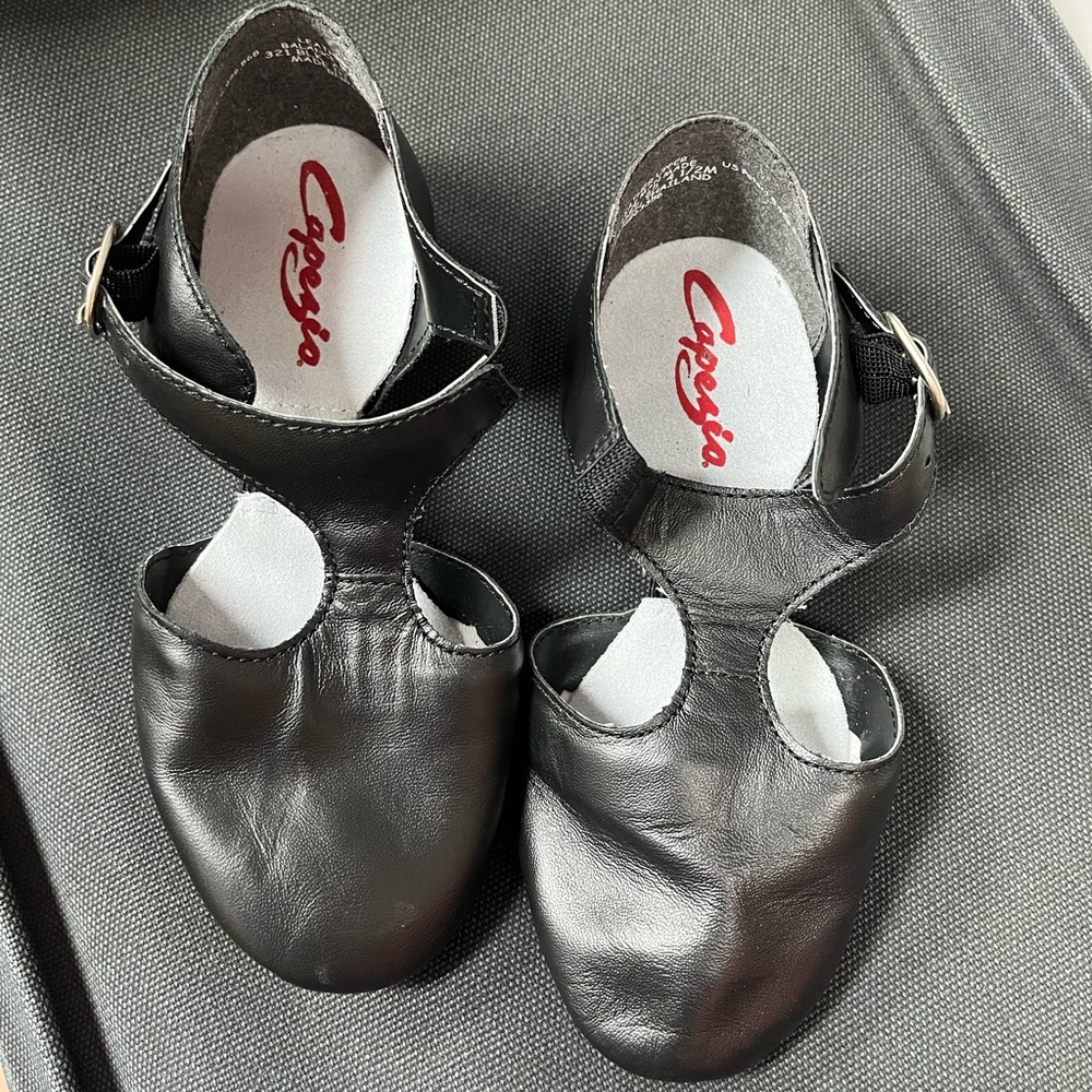Capezio Black Leather Ballet Flats